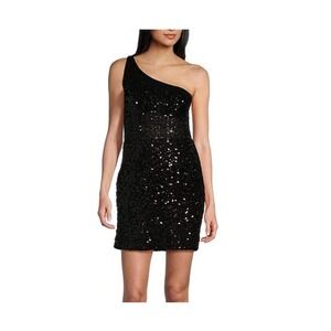 Gianni Bini One Shoulder Sequin Mini Party Dress